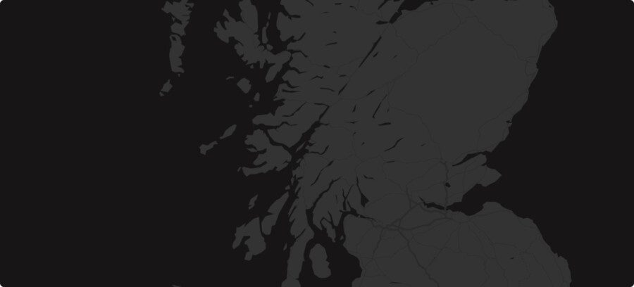 Close-up of a map of Scotland